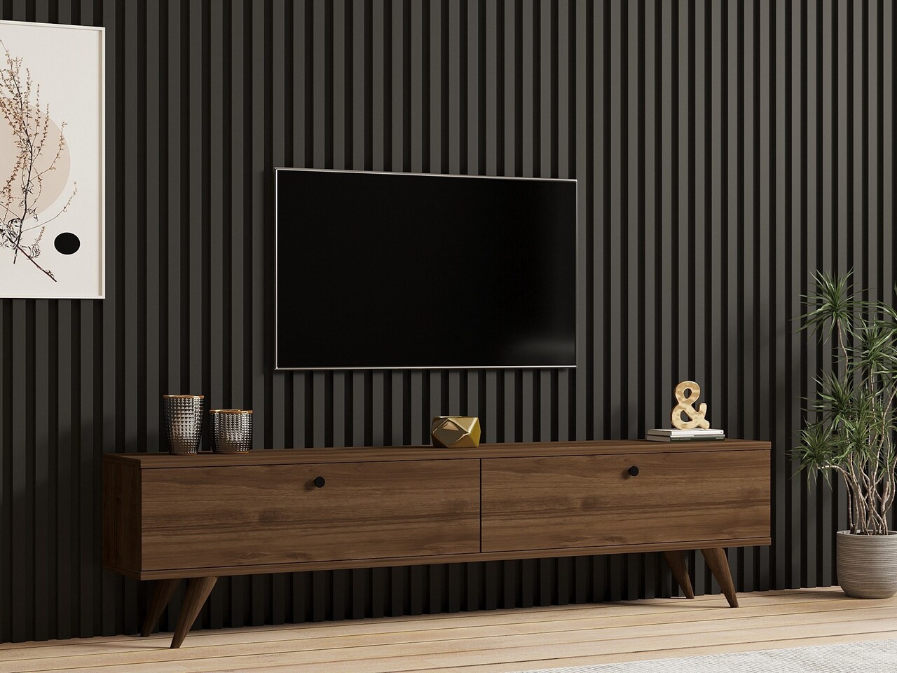 Comoda TV, Hanah Home, Paris, 160x40x25 cm, Maro - imagine 7